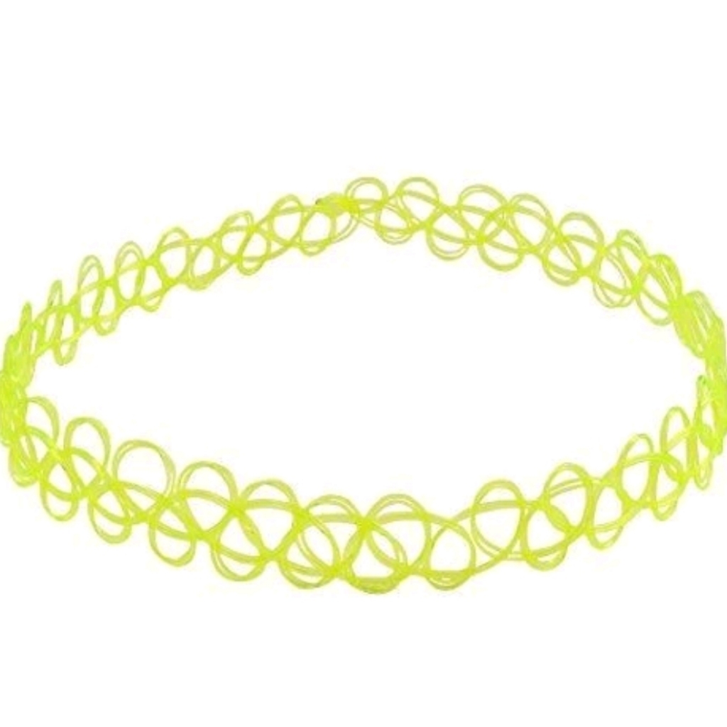 Neon Yellow Choker Necklace 8$